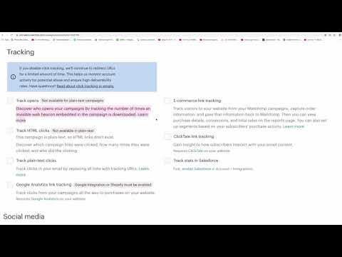 Mailchimp: 2.4 | Tracking-indstillinger i Mailchimp-nyhedsbreve