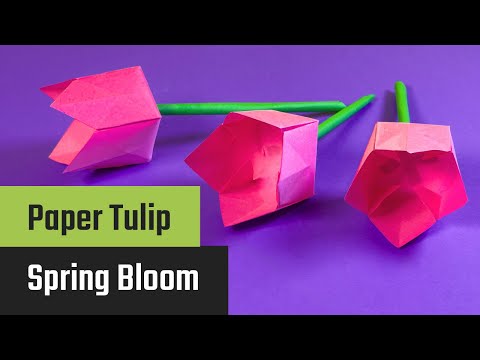 Vorschaubild: Origami-Tulpen basteln: Papierblumen für Frühling & Geschenke