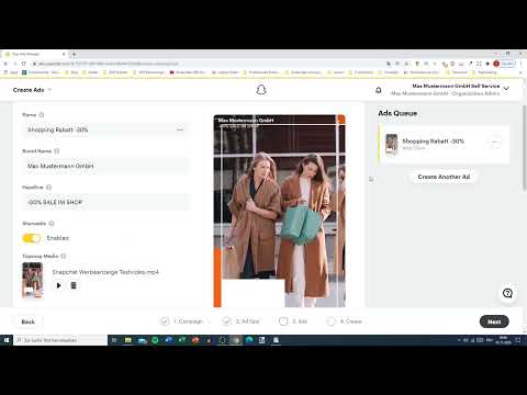 Snapchat-Tutorial: 12.3 | Snapchat Ads mit dem Ads Manager einrichten 3 – Ads