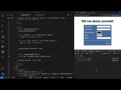 Créer des formulaires web : 3.3 | Réagir aux changements dans l'élément d'entrée