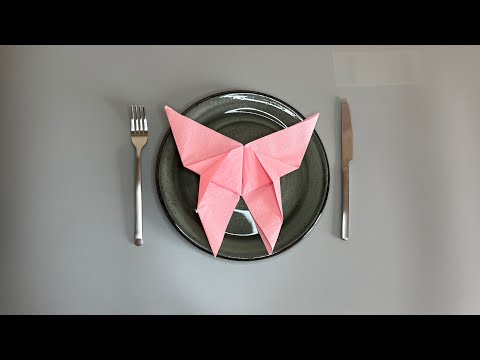 Imagen de vista previa: Doblar servilletas: Mariposa - Instrucciones con fotos y video