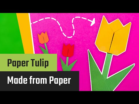 Forhåndsvisningsbillede: Papirtulipan (Origami-tulipan): Vejledning med fotos og video til børn