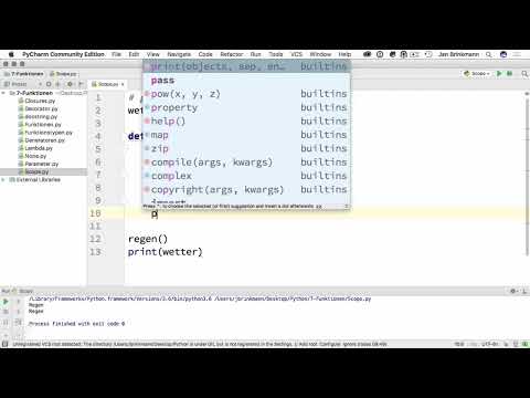 Programmieren mit Python – 7.10 Gültigkeitsbereiche und Namespaces