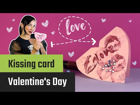 Forhåndsvisningsbillede: Valentinsdagkort med kysseaftryk: vejledning med video, fotos og beskrivelse