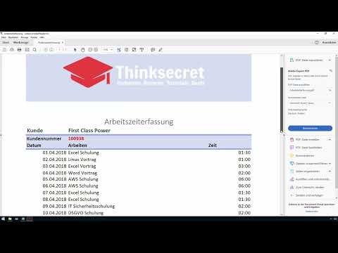 Formation Excel pour plus d'efficacit&eacute; au bureau : calendrier, organigramme & Co - sauvegardez 4.6 classeurs en PDF