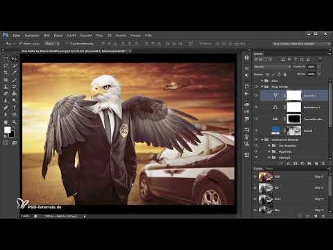 Photoshop - The Eagle: 05 - Pasos finales con ajustes de color, viñeta y efectos atmosféricos