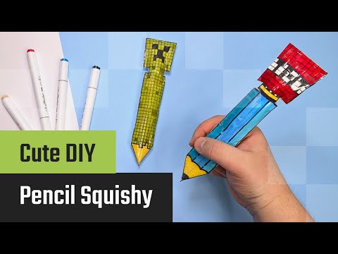 Forh&aring;ndsvisningsbillede: Minecraft Creeper-pen Papir Squishy lave: Kreative skrivev&aelig;rkt&oslash;jer i pixelstil