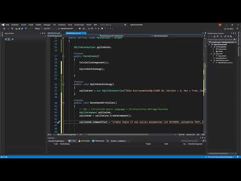 Programmation C# : 14.4 | Créer une base de données et une table de base de données ; Remplir la table avec les premières données