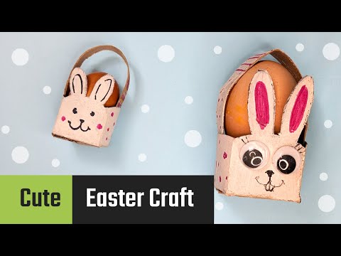 Imagen de vista previa: Cestitas de conejitos de Pascua hechas de rollos de papel higiénico: dulces proyectos de manualidades para niños