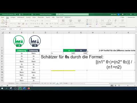 Statistik med Excel: 4.7 2-SP-test för skillnaden mellan två andelsvärden i Excel