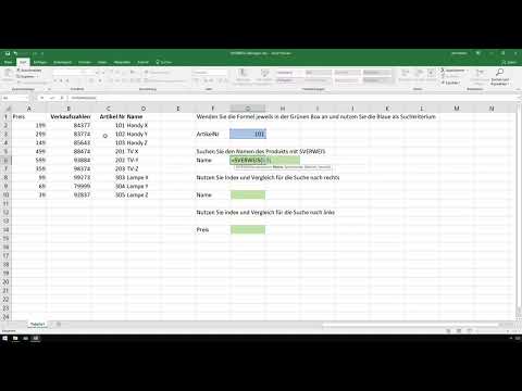 Excel course for controlling and sales: Assortment list, units, currency, etc. - 4.10 REFERENCE or INDEX/ COMPARISON