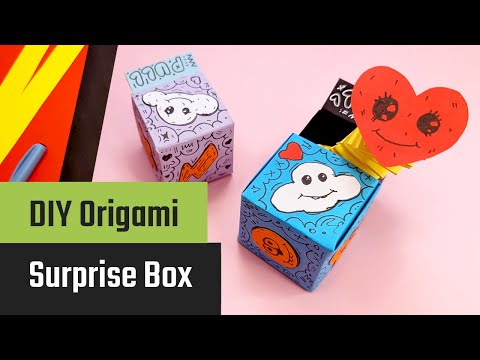 Esikatselukuva: Tee se itse yllätyslaatikko - origami askarteluohjeet videoineen ja valokuvin lapsille