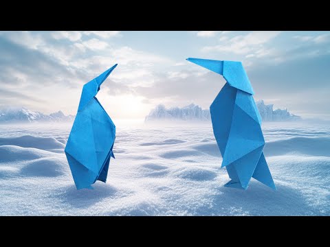 Forhåndsvisningsbillede: Pingvin lavet af papir: Origami vejledning