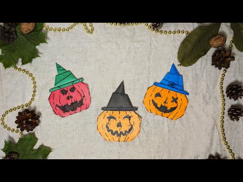 Forh&aring;ndsvisningsbillede: Origami gr&aelig;skaransigter til Halloween: H&aring;ndarbejdsvejledning med video, fotos og tekst