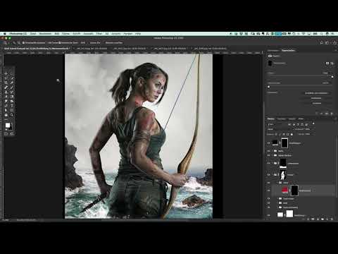 Skapa en affisch i stil med Tomb Raider - fotografi och Photoshop-tutorial: 16 Rött stripeljus.
