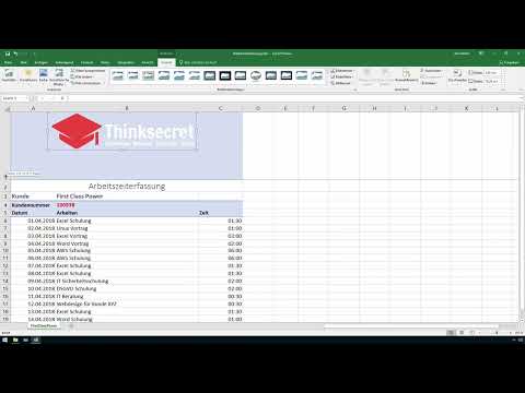 Excel training for more efficiency in the office: Calendar, organization chart & Co - 4.5 Images in tables