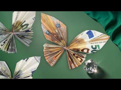 Imagen de vista previa: Plegar mariposas de dinero como regalo: Instrucciones con fotos y video