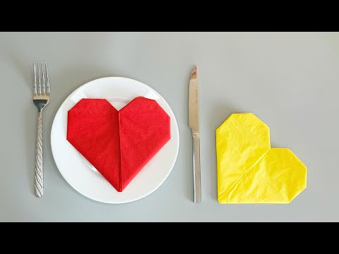 Imagen de vista previa: Doblar servilletas forma de coraz&oacute;n - Instrucciones con fotos y video