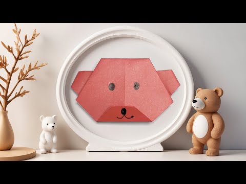 Forhåndsvisningsbillede: Bjørn af papir til at folde - let origami for børn fra 3 år