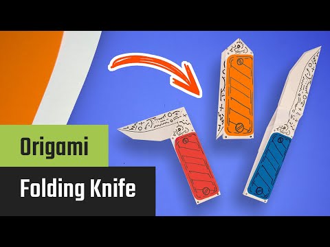 Forhåndsvisningsbillede: Origami lommekniv (Origami kniv) - Foldningsvejledning med video og billeder