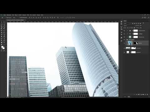 Urbane billedmontage i Photoshop: Kunstv&aelig;rk "Den store by" - forbered 3 bygninger