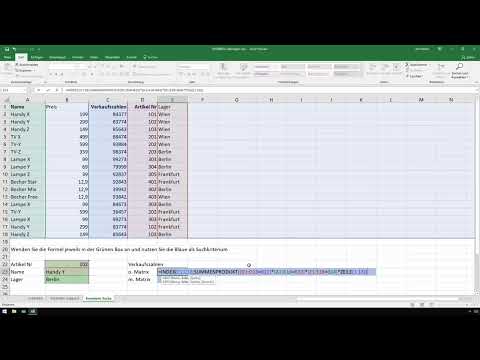 Excel-kurs f&ouml;r controlling och f&ouml;rs&auml;ljning: sortimentslista, enheter, valuta och co &ndash; 4.3 SVERWEIS &ouml;ver flera kolumner