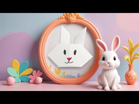 Forhåndsvisningsbillede: Kanin til at folde - simpel origami for børn fra 3 år