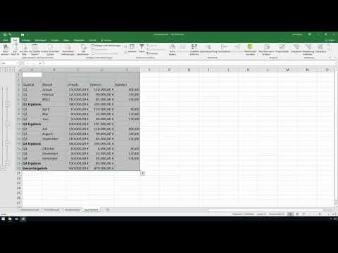 Excel course for controlling and sales: Assortment list, units, currency & Co - 2.6 Automatic subtotals