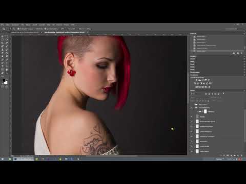 S&eacute;paration de fr&eacute;quence dans Photoshop - Aper&ccedil;u des 36 calques Miss Changeante