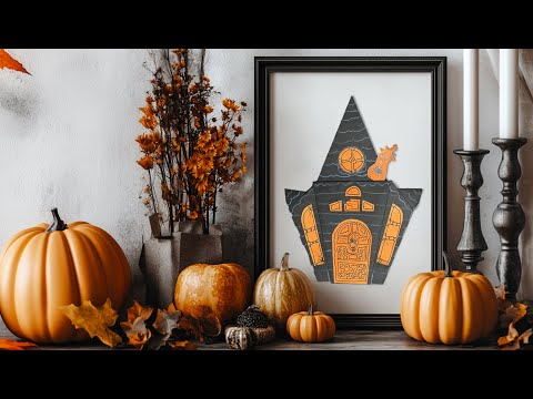 Forh&aring;ndsvisningsbillede: Origami sp&oslash;gelseshus til Halloween: vejledning med video, fotos og tekst