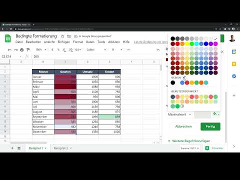 Google Sheets - Ohje: 5.3 Solujen ehdollinen muotoilu