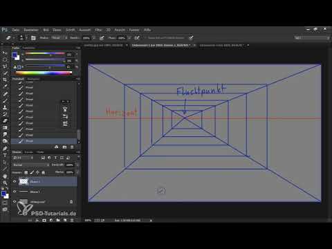 Pintura digital y pintura mate: horizonte y perspectiva central (un punto de fuga)