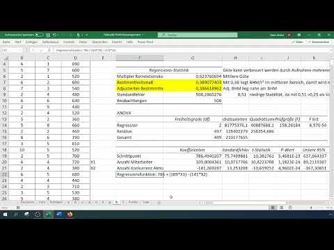 Statistik med Excel: 2.9 Regressionsanalys i Excel