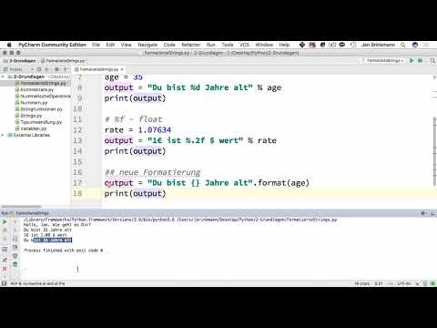 Programmieren mit Python – 2.8 Formatierte Strings verwenden