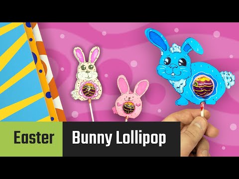 Imagen de vista previa: Conejos de Pascua para chupa chups: Instrucciones DIY sencillas para niños