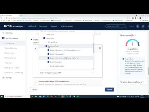 TikTok Ads-Manager: 3.4 | Targeting einstellen