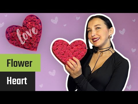 Forhåndsvisningsbillede: DIY papir-rosen hjerte: Skøn gave til den 8. marts eller gave til mors dag