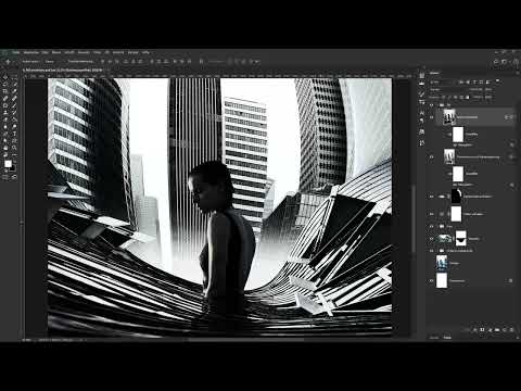 Urbane billedmontage i Photoshop: Kunstv&aelig;rket "Den store by" - implementere 5 stilarter